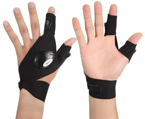 Led light gloves pair, present, mechanic, fishing, hobby, gadget