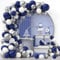 Luftballon Girlande Dunkel Blau, 120 Stück Ballon Girlande Blau Weiß Silber, Luftballons Geburtstag Party Deko mit Metallic Konfetti Ballons für Baby Shower, Babyparty, Hochzeit, Brautparty