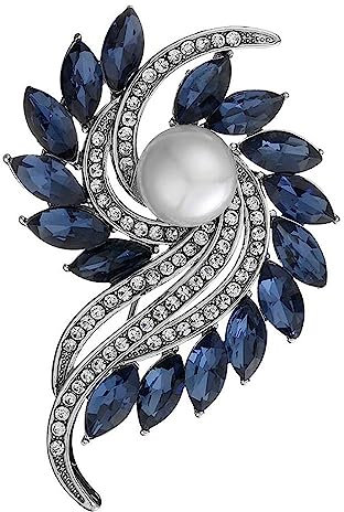 CCAIPU Broche pour femme, broche ballerine papillon en strass, broche tendance avec perles et fleurs, bijoux cadeaux pour femmes et filles, 5, Acier allié, Perle