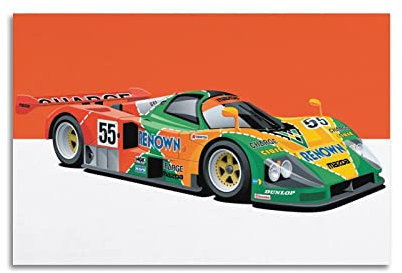 Supercar Poster für Mazda 787B Rennwagen, Sportwagen, dekoratives Gemälde, Leinwand, Wand- und Kunstbild, Familien-Schlafzimmer, Dekoration, 30 x 45 cm