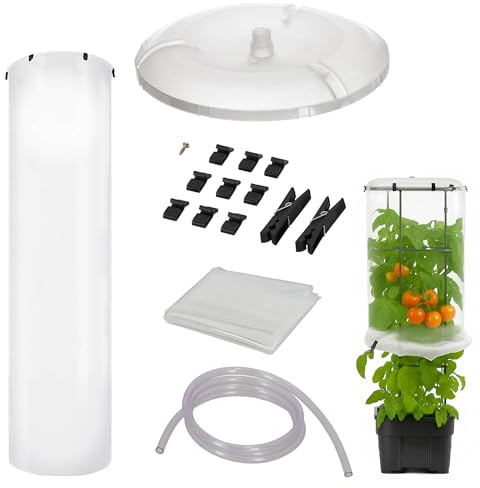 KOTARBAU® Tomatenhaube ⌀ 40 cm, Schutzfolie für Tomatenpflanzen 148 cm | Tomaten Reifefolie für Tomatentopf & Tomaten Beet, Reifehaube, Schutzhaube für Pflanzen, Tomatenhut, PVC, Transparent