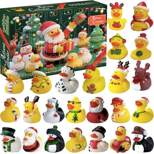 Adventskalender 2023 - Gummienten 24 Tage Überraschungen Geschenk für Kleinkinder Jungen Mädchen - Weihnachten Urlaub Countdown Geschenk für 3-8 Jahre alte Kinder Jugendliche