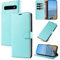 KKEIKO Cover per Samsung Galaxy S10 Plus, Antiurto Custodia in PU Pelle con Slot per Porta Carte, Magnetico Protettiva Cover per Samsung S10 Plus, Verde