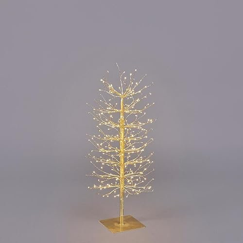 Magie di Natale Albero luminoso Faggio con rami a microled luce calda da interno ed esterno (Oro, 90 cm)