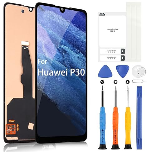 ARSSLY LCD-Bildschirm für Huawei P30 Display für Huawei P30 ELE-L29 ELE-L09 ELE-AL00 ELE-TL00 ELE-L04 Digitizer Touchscreen Assembly mit Werkzeugen (6,1 Zoll, Schwarz)
