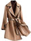 Manteau long pour femme avec ceinture - Élégant - Longueur genou - Trench - Coupe-vent - Coupe-vent - Avec poches, X01 kaki, XL