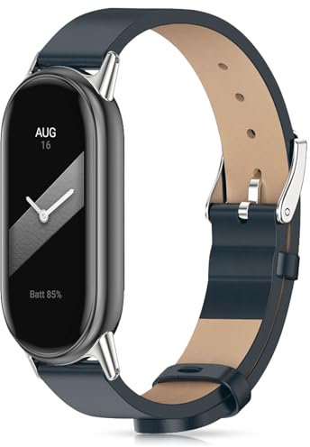 Xisair Leather Strap Compatible with Xiaomi Mi Band 8 Replacement Wristband Miband 8 Replaceable Watch Straps Xiaomi Smart Band 8 Replacement Leather Watchband for Xiaomi Band 8