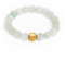 BERGERLIN Echter Jade Ring mit Goldperle - facettierte Perlen - Größe S
