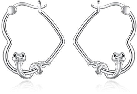 YFN Schlange Ohrringe Sterling Silber Tier Herz Creolen Baumeln Tropfen Niedlichen Schlange Schmuck Geschenke für Damen Mädchen