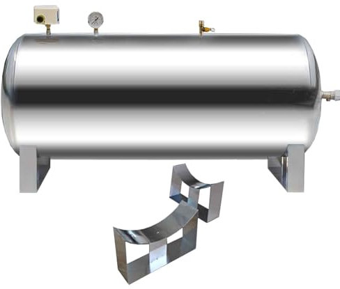 Vaso de expansión 60 100 160 200 250 300 L Tanque de presión para bomba de pozo/sistema de agua, kit de instalación de vejiga de tanque de presurizado de agua vertical/horizontal Acero inoxidable (Co