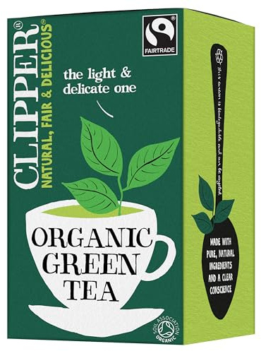 Clipper Organic Pure Green Tea Bags | Box of 40 Teabags | Organic Tea for Home & Office | Eco-Conscious, Fair Trade Tea | Natural, Unbleached, Plant-Based, Compostable & Biodegradable Tea Bags