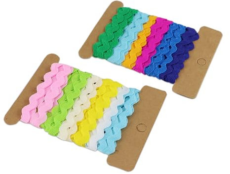 ZJIVQO Rick-Rack-Borten in 6 Farben, dekoratives Wellenband, DIY zum Nähen, Umstandsmode oder für Kinderkleidung, Zuhause, Hochzeit, Party, Dekoration