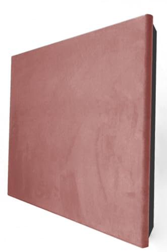 2 Pack — Acoustic Fabric Velvet Panel CINEMATIC with mounting kit | Decorative Soundproofing Art Panel | Color: (Rose, Panel 50x50x5cm)