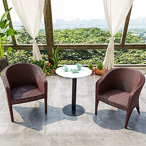 NOALED 3-teiliges Terrassen-Bistro-Set, Weave Conservatory Sofa Tisch und Stühle Set, mit Zwei Stühlen und Einem Couchtisch, Gartenmöbel-Set, für den Garten