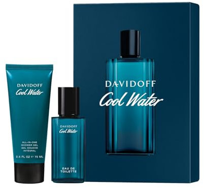 Davidoff Herren 2-teiliges Cool Water Eau de Toilette Festliches Geschenkset mit einem Eau de Toilette 40 ml und Duschgel 75 ml
