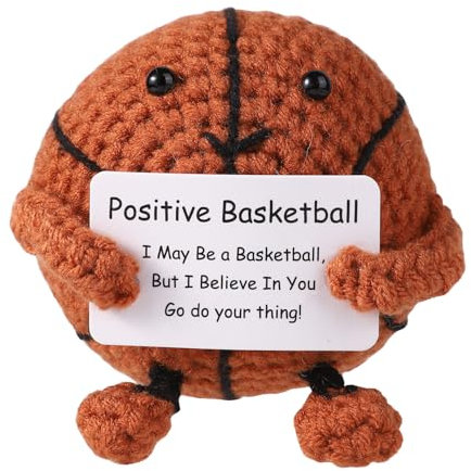 TOYMIS Positiver Basketball, Gehäkelter Basketball Mini-Puppe Basketball zur Emotionalen Unterstützung Positives Geschenk Emotionales Unterstützungsgeschenk für Kinder und Erwachsene