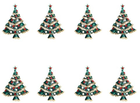 VALICLUD 8 Stk Weihnachtsbaum Brosche Weihnachtsabzeichen Weihnachtsdekoration Baumförmige Brosche Weihnachtsbruststift Weihnachtsbrosche Urlaubs-goodie-bag-füller Weihnachtsbrustnadel