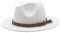 Windfall Fedora-Hut für Herren und Damen, Vintage-Stil, breite Krempe, mit Gürtelschnalle, Herrenhut, weiß, Einheitsgröße