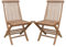 BrackenStyle Palma Teak Folding Garden Patio Chair - Set of 2 - Stylish Foldable Outdoor Teak Wooden Dining Furniture Comfy Seat