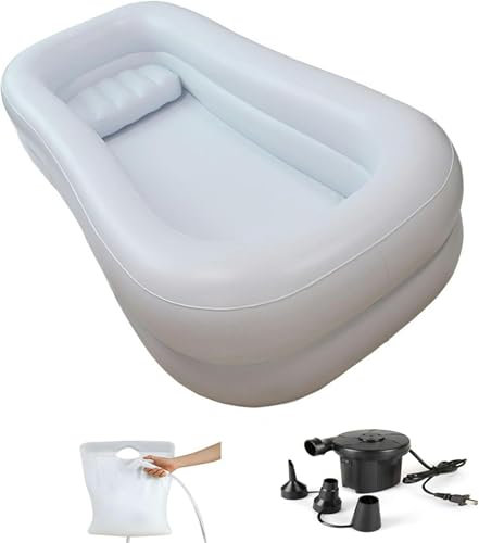 BTOIASYHF Aufblasbares Badewannenkit Mit Medizinischer Header -Dusche Mit Medizinischem Aufblasbarem Badewannenkissen Für Behinderte Älteste PVC Lactible Wäschesystem Mit Luftpumpe, A