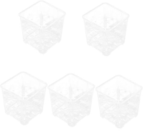 OFFSCH 5piezas Macetas De Transparente para Orquídeas y Plantas Acuáticas Diseño Cuadrado