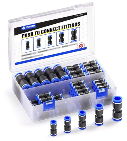 TAILONZ PNEUMATIC Racores rápidos de plástico para tubo de 6 8 10 12 14 (50 uds.)