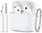 Maledan Hülle Kompatibel mit AirPods 4 Hülle Case 2024, Weich Silikon Ganzkörper-Schutzhülle für Apple AirPods 4 Generation Hülle mit Reinigungskit & Schlüsselanhänger [LED Sichtbar], Weiß