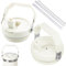 2 Couvercles de Rechange, Aucune Fuite Couvercles de Gobelet, Tasse de Remplacement Tumbler, avec Paille, Réutilisables, Anti-Éclaboussures(Blanc)