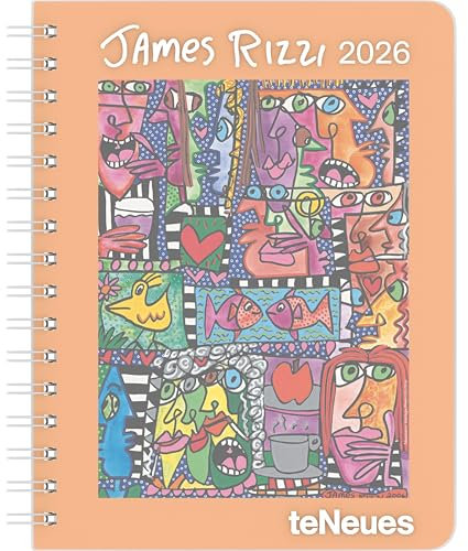 teNeues - James Rizzi Diary 2026 – Buchkalender 17x22 cm | Wochenkalender Deluxe mit Pop-Art-Motiven für Rizzi-Fans & Kunstliebhaber: Diary