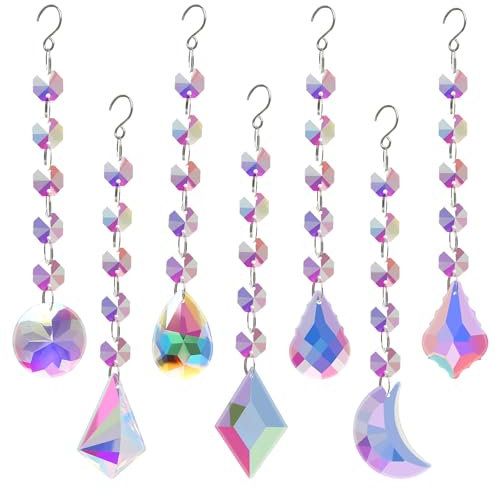 Set di 7 acchiappasole con cristalli fai da te arcobaleno, scacciapensieri per finestre e decorazioni da giardino, acchiappasole per casa, ufficio, giardino