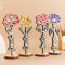 SCHUANGZHAN Personalisierte Holzrosenblume, Holzrosenname, Holzblume mit Namen, Telefonständer, lasergeschnittene Kunst