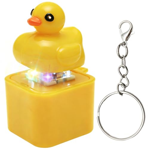 TaimeiMao Duck Fidget Keychain, Duckeys Quacking Fidget Toy, Quackendes Enten-Zappelspielzeug Lichtern, mit Licht Anti Stress Ente Für Anti Angst & Nervosität, Konzentrationshilfe