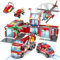 YOOHBERRYS City Feuerwehr Bausteine, 826 Teile Feuerwehrstation Set Kinder, Feuerwehrauto LKW Helicopter Spielzeugset Krankenwagen Feuerwehr Spielzeug Geschenk für Kinder Jungen Mädchen 6+ Jahren