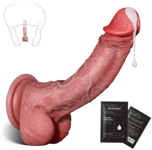 Realistischer Anal Dildo mit Saugnapf, Strapon Dildos für Frauen & Paare | 20 cm Hautähnliches Silikon Flexibles Sexspielzeug für die Frau ohne Vibrator,Leiser Analdildo Penis für Solo & Vorspiel