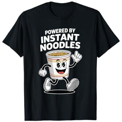 Powered by Instant Noodles Funny Ramen Design T-Shirt