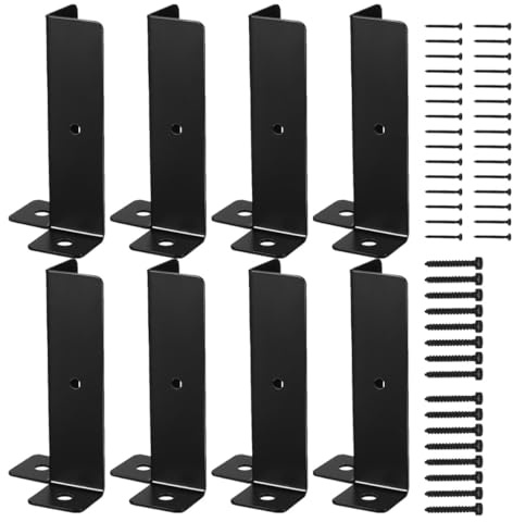 FOYTOKI 8pcs Wood Post Anchor Base Brackets Heavy Duty Metal Deck Post Support for Gazebo and Patio Fence Stabilizer with Bolt-Down Design for Outdoor Use