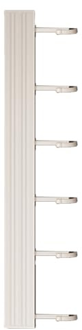 Rengue Wall Mounted Kitchen Hook Rack Utensil Holder Tool Hanger Space Aluminum Drill Free Mounting with 1 Row Hanging Rods for Spoon Shovel Chopping Board Storage (6 Hooks 30cm)