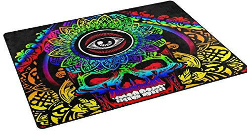 coosun Psychedelic Skull Bereich Teppich Teppich rutschfeste Fußmatte Fußmatten für Wohnzimmer Schlafzimmer 78,7 x 50,8 cm, Textil, multi, 31 x 20 inch
