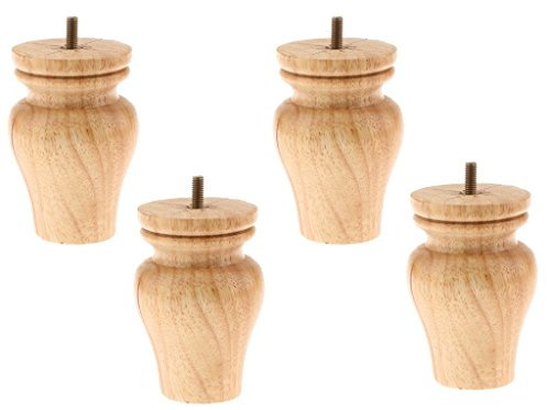 Backbayia 4 Stück Möbelfüße Holz Schrankfuß Tischfuß Sockelfuß für Möbelfüße Füße Sofa Couch Stuhl Bett Schrank Wohnzimmer Sofa Dekor’