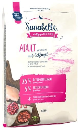 Sanabelle Adult mit Geflügel | Katzentrockenfutter für ausgewachsene Katzen (ab dem 12. Monat) | 6 x 400 g