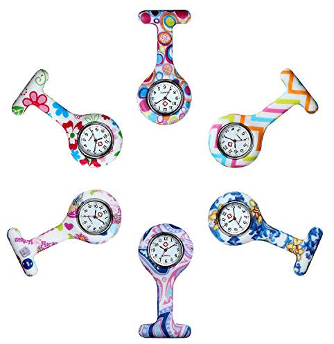 Avaner 5/6 Pcs Montre Infirmiere Silicone Dessin Infirmiere Anime Montre Enfant a Quartz Montre Broche pour Femme Fille