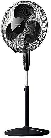 Taurus Greco 16CR Elegance - Ventilador de pedestal de 40 W, oscilante, base redonda, altura ajustable, sistema de oscilación automática/inclinación ajustable, 3 aspas/diámetro 40 cm, silencioso