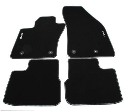 Genuine Fiat 50927831 Velour Floor Mat Set with Tipo Logo and Grey Silver Stitched Border for 5-Door