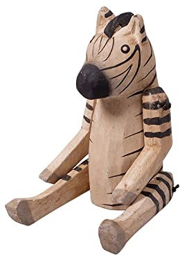 kadoh Kantenhocker Tier (Zebra) 16 cm • Deko-Figur aus Holz für Wohnzimmer • Handgemachte Holztiere