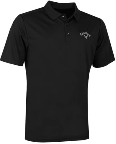Callaway Mens Emea Solid Polo Shirt, Caviar, 4XL EU