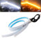 QasimLed 2-Pack 45cm luci di marcia diurna flessibili per auto con DRL a LED con guida sequenziale Indicatore di direzione per faro impermeabile bianco e giallo