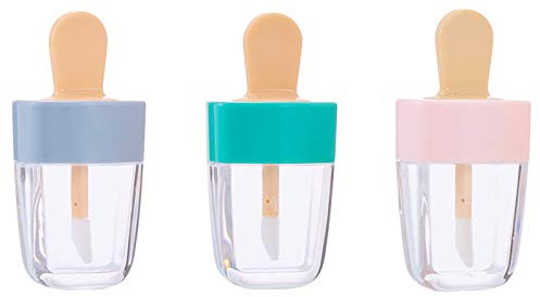 GARLIC PRESS Lot de 3 Tubes Vide Gloss Cosmétiques Contenants En Plastique Pour Rechargeables Baumes à Lèvres Diy Lip Tube Forme de Crème Glacée 8ml