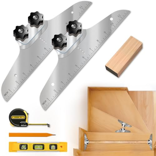 NAACOO Stair Tread Template Tool - Jig Set with Level & Tape Measure, Suitable for Stairs, Risers and Partitions