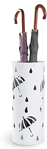 H-M-SJZ Supporto per Ombrelloni Rotondi, Secchio di Ombrellone in Metallo, Design Vuoto, Usato nelle Gocce di Decorazione Dell'ufficio Domestico, con 4 Ganci E Piatti A Gocciolamento (Color : White)