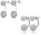 Bo Win 925 Sterling Silber Ohrringe Damen - Doppel Kugeln Ohrstecker Mit Zirkonia, Runde Ohrhänger Für Frauen Und Mädchen